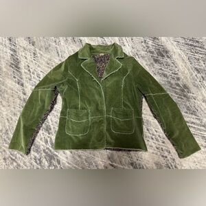 One Girl Who Olive Velvet Blazer